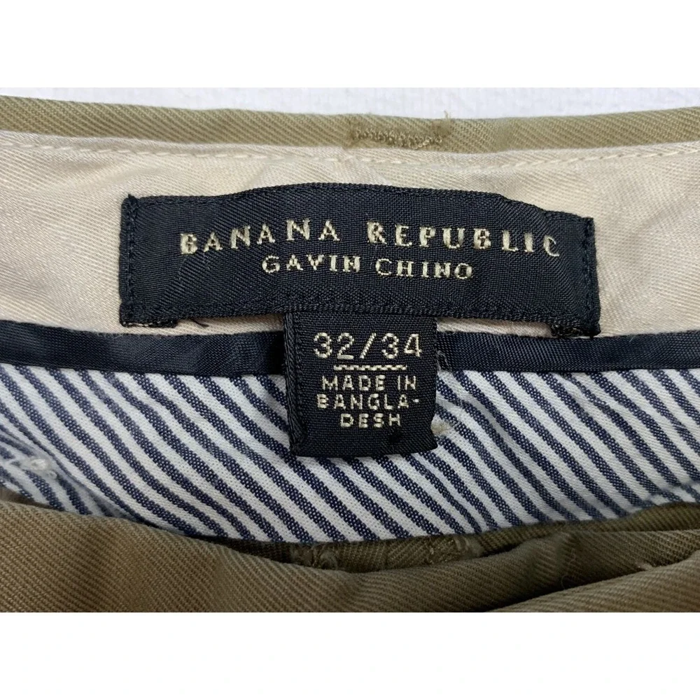 Banana Republic Gavin Chino‎ Pants Mens 32x34 Khaki Straight Casual Cotton